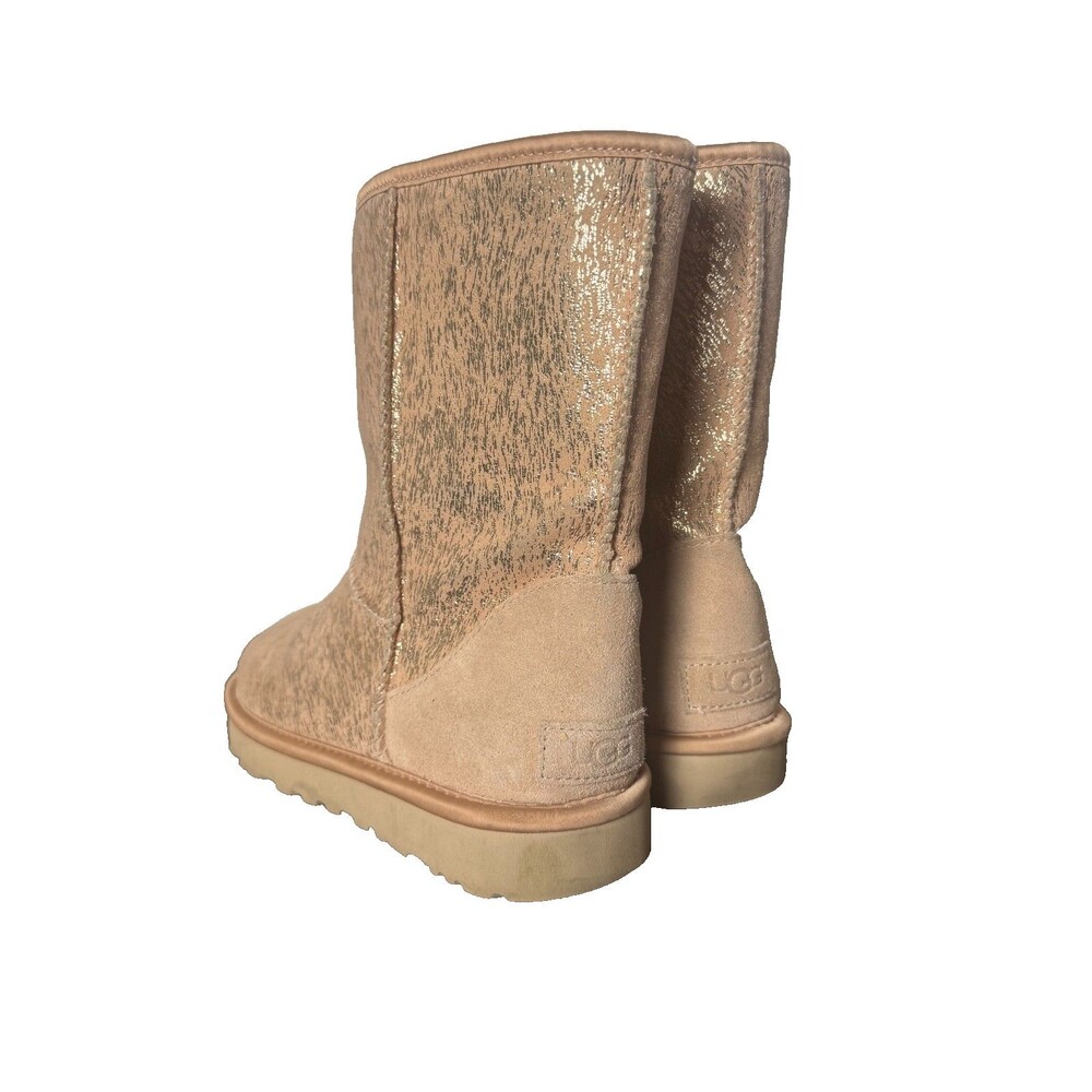 UGG Classic Short II Metallic Rose Gold Sheepskin Boots Women's US 9 EU 40